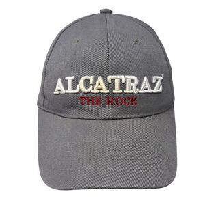 Alcatraz Strapback Hat Gray One Size Adjustable Embroidered 6 Panel Lanza